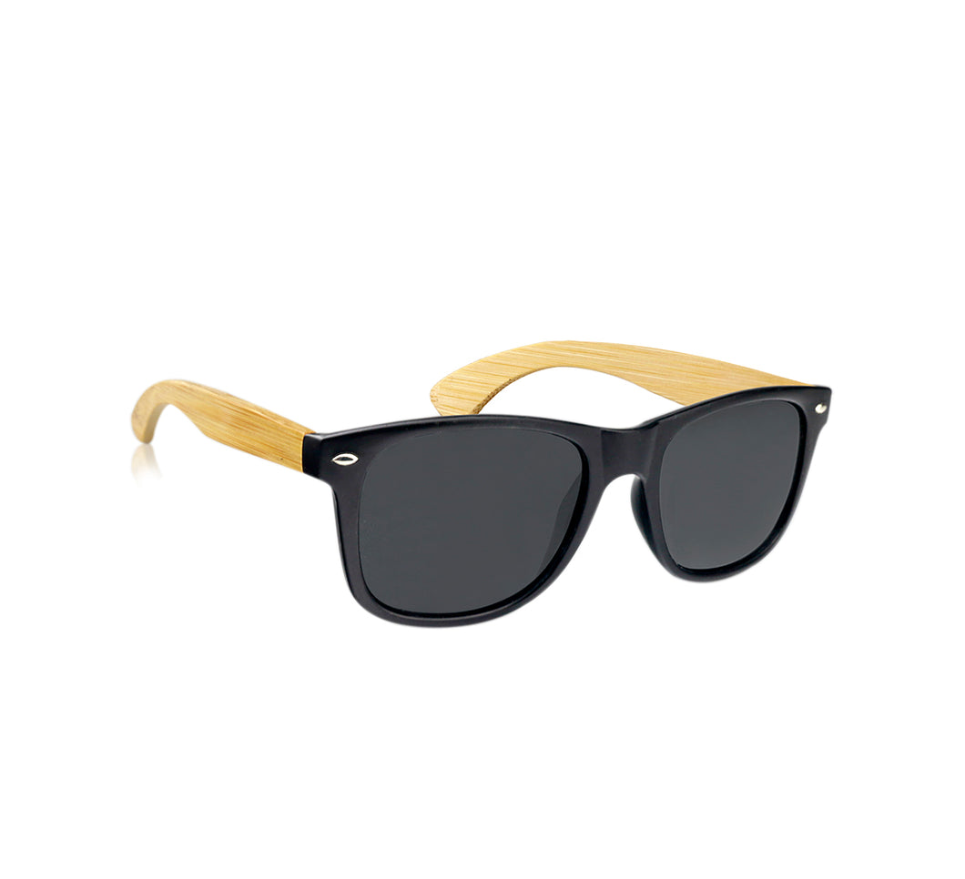 Real Bamboo Wayfarer Polarized Sunglasses
