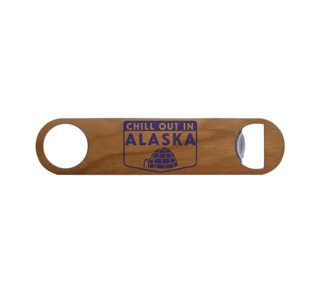 Chill Out in Alaska Wood Bottle Opener
