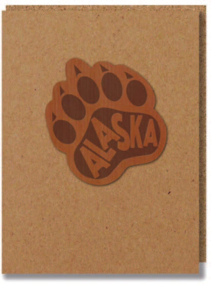 Alaska Bear Paw Wood Greeting Card