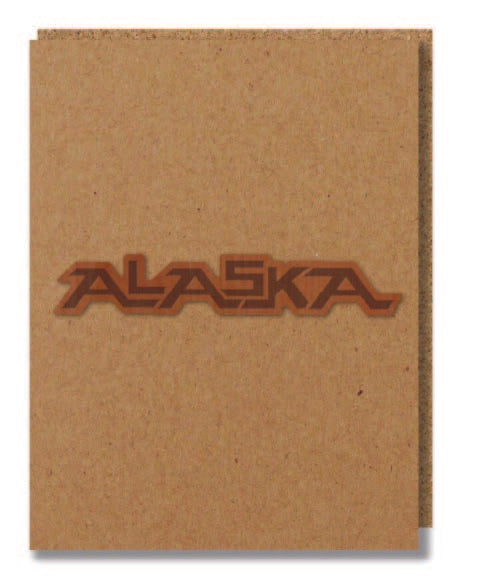 Alaska Text Wood Greeting Card