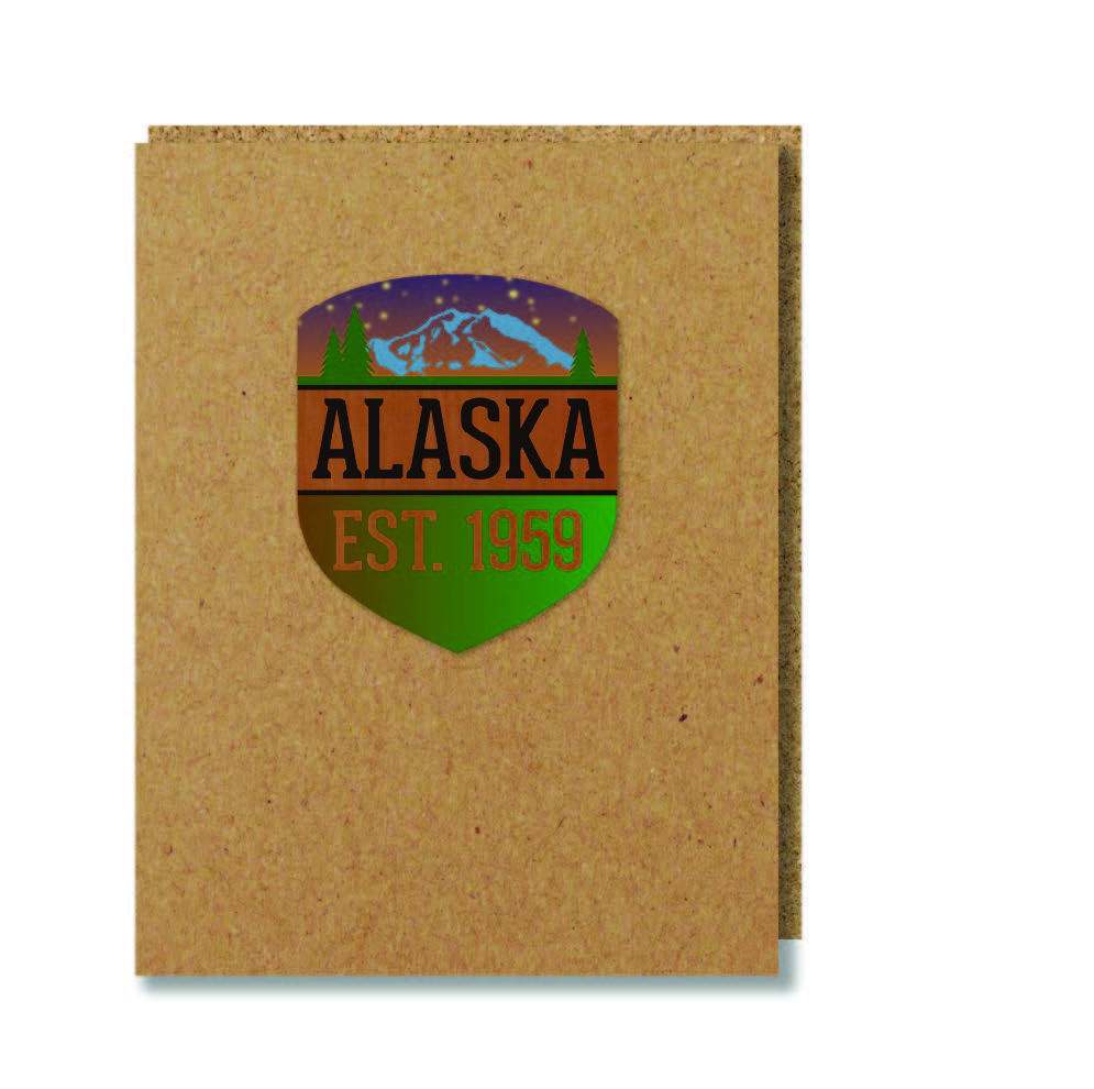Alaska 1959 Patch Wood Greeting Card