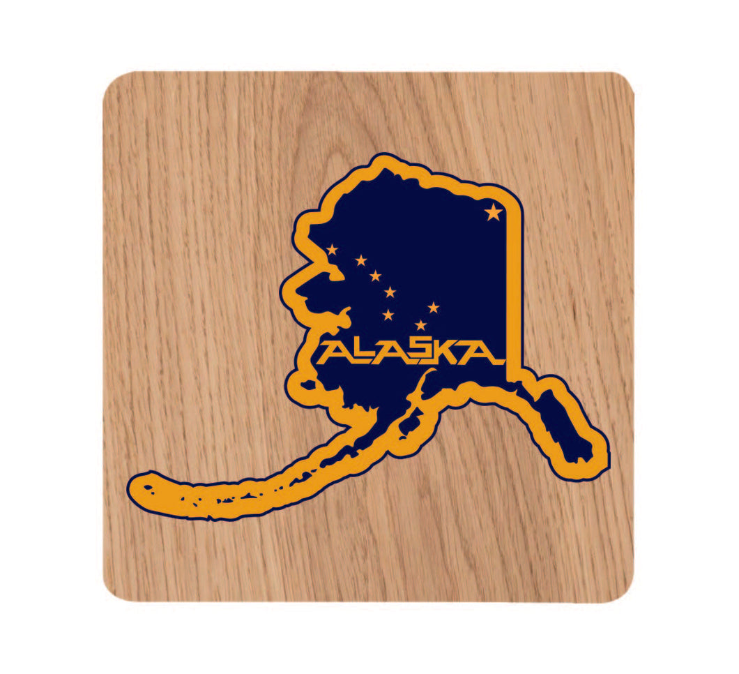 Alaska State Flag Wood Coaster