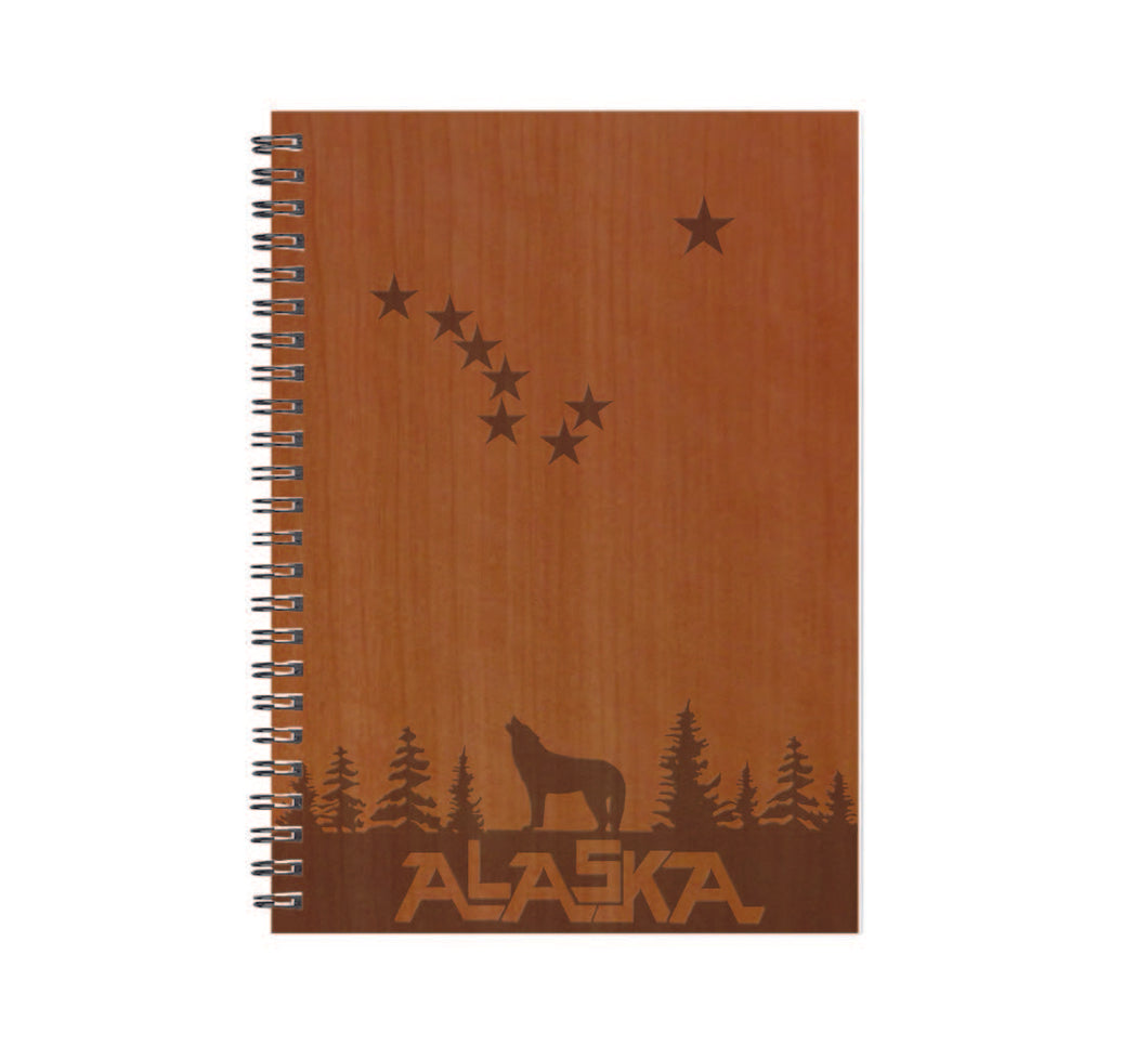 Wolf Constellation Wood Journal