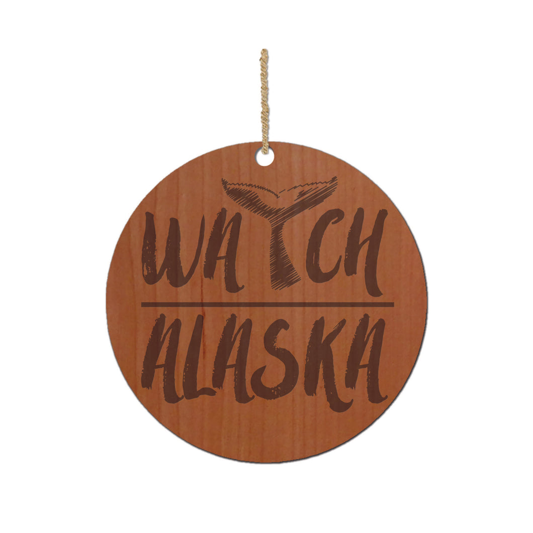Whale Watch Wood Ornament