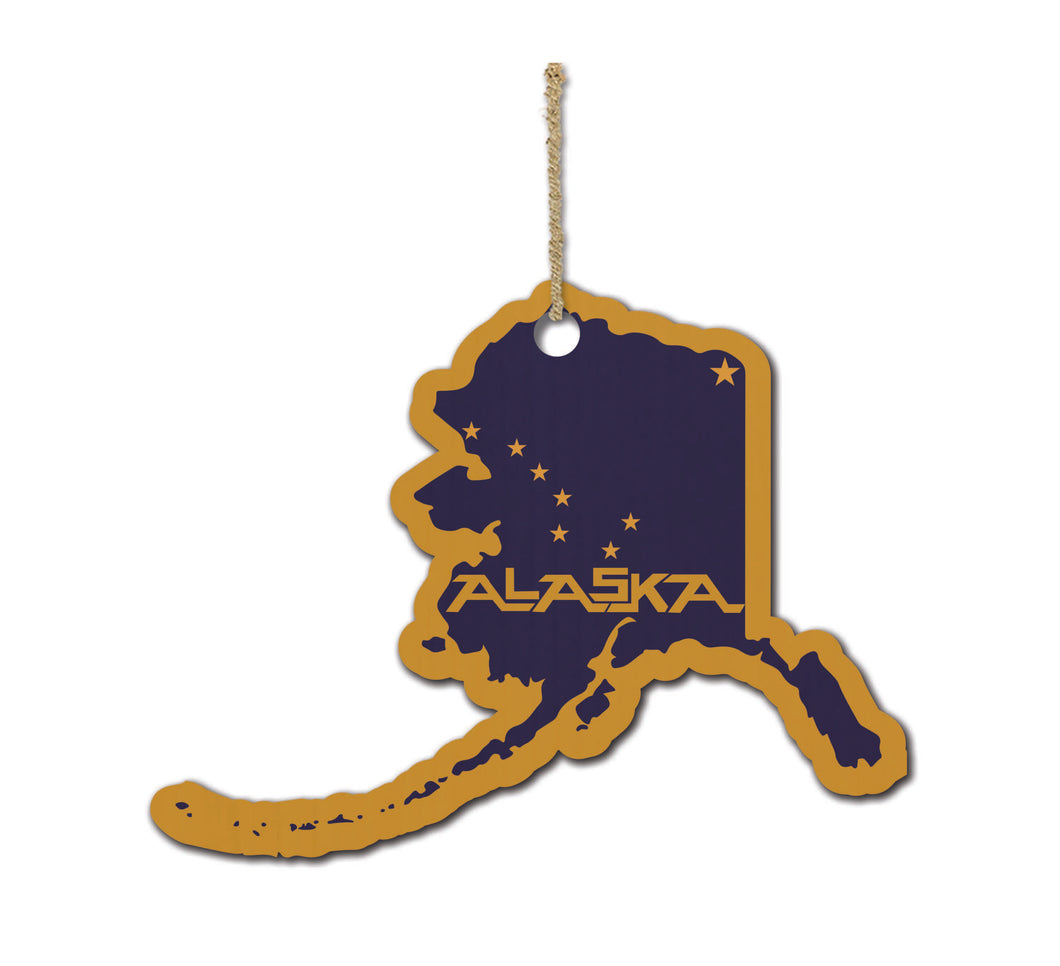 Alaska Flag Wood Ornament