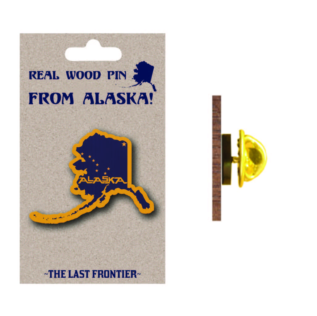 Alaska State Flag Wood Pin
