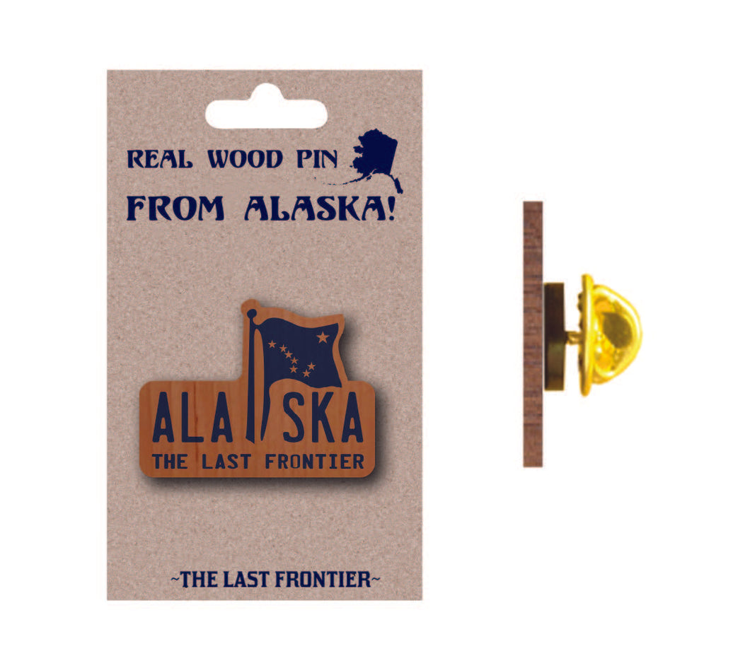 Alaska Flag License Wood Pin