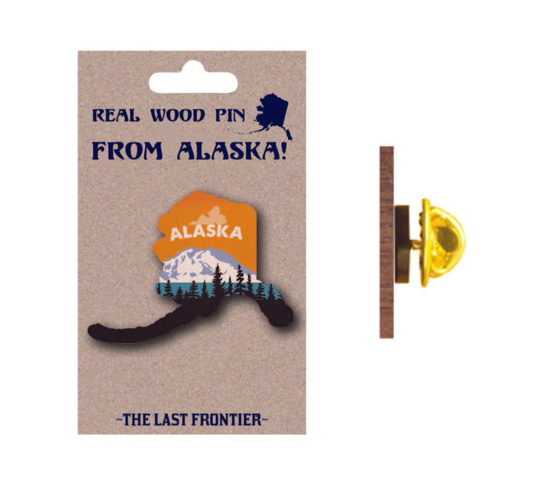 Alaska Landscape Wood Pin