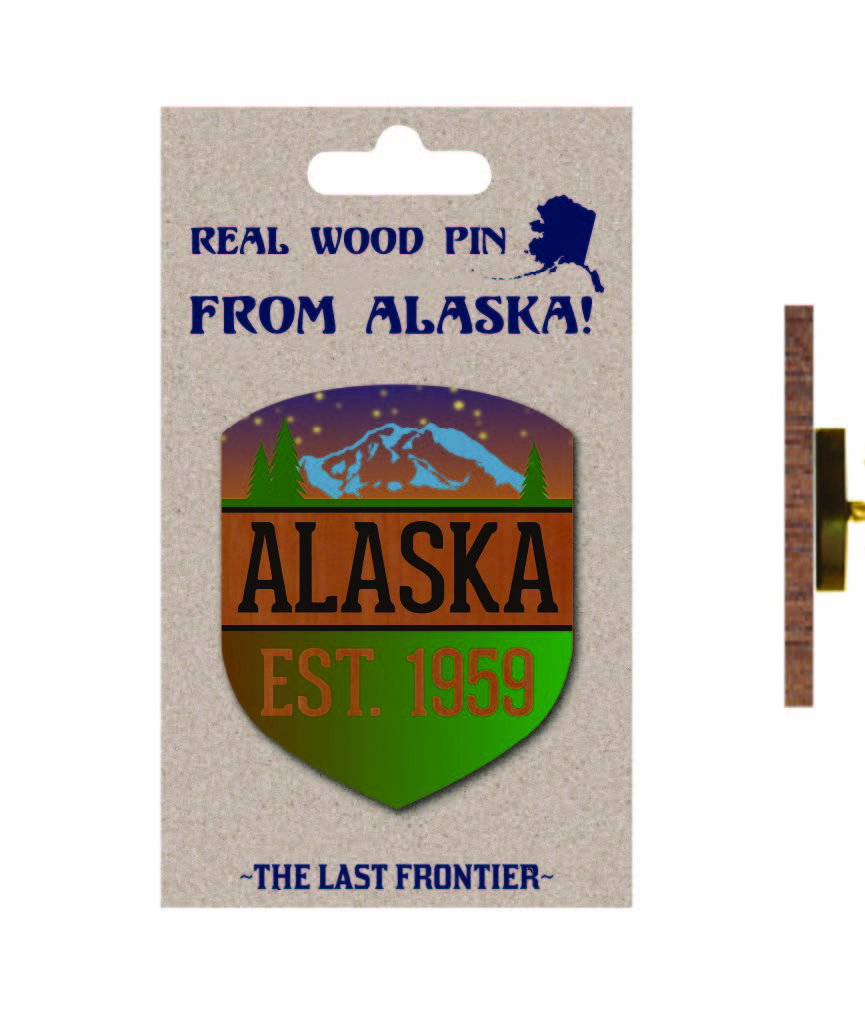 Alaska 1959 Patch Wood Pin