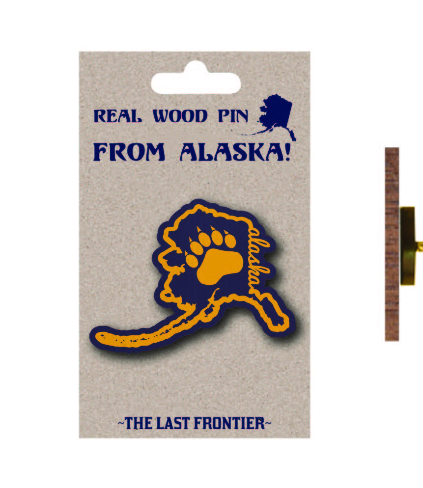 Alaska Script Wood Pin