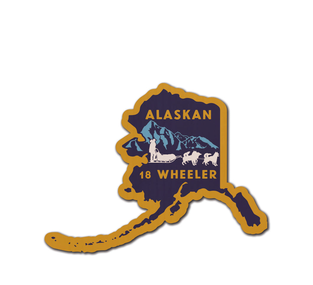 Alaskan 18 Wheeler Wood Magnet