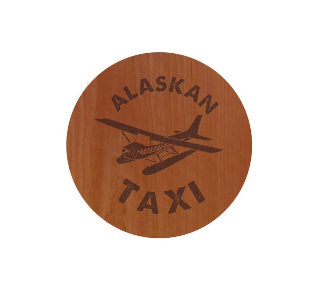 Alaskan Taxi Wood Magnet