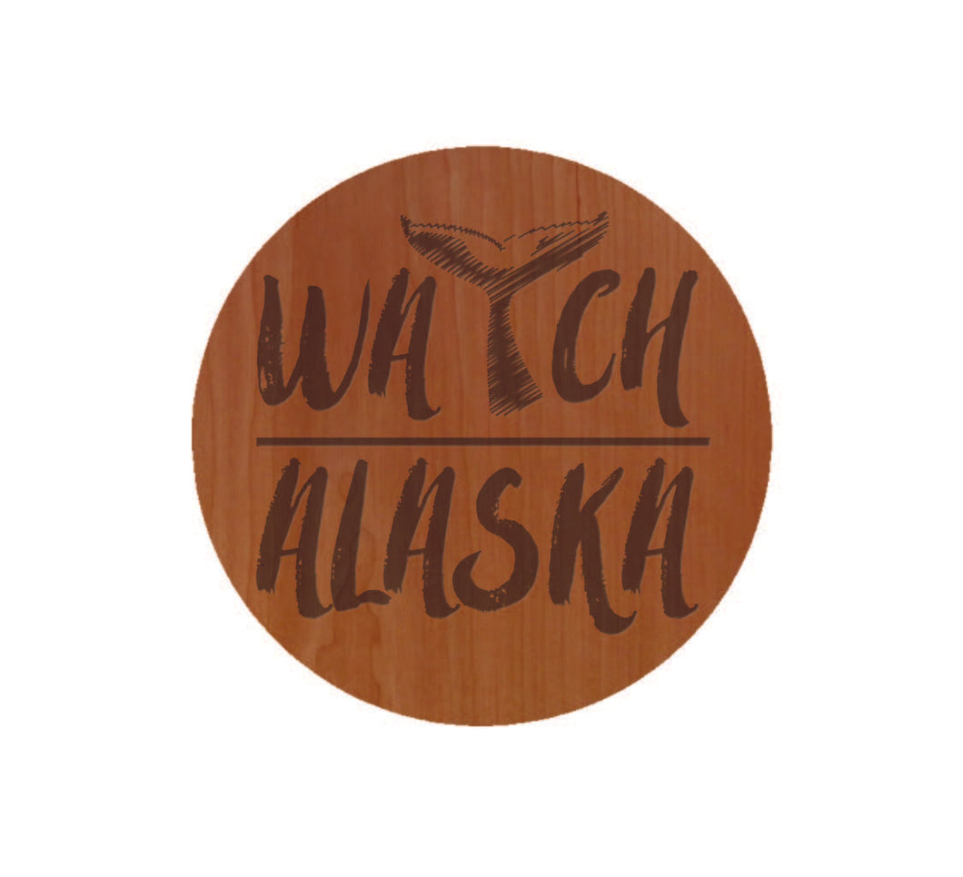 Whale Watch Wood Sticker