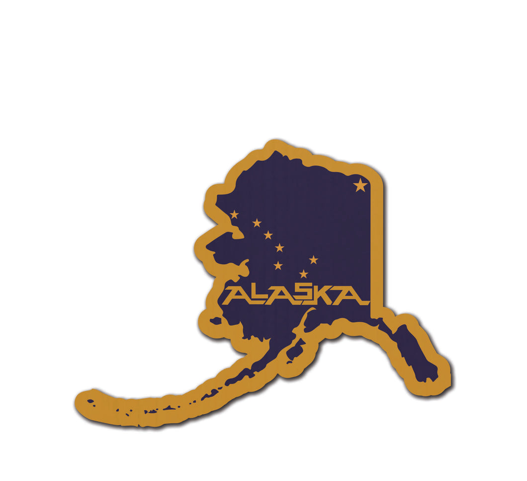 Alaska State Flag Wood Magnet