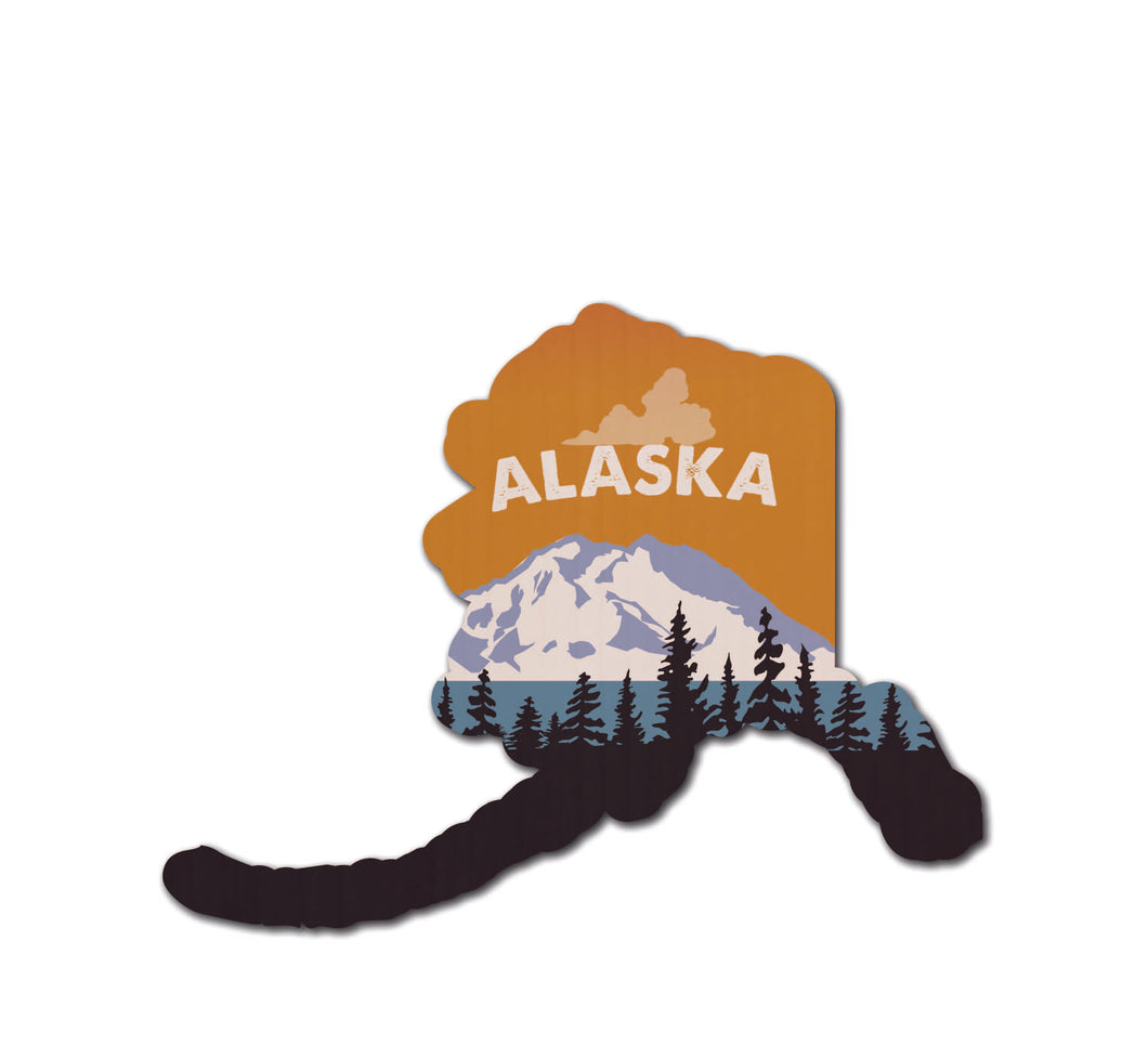 Alaska Landscape Wood Magnet