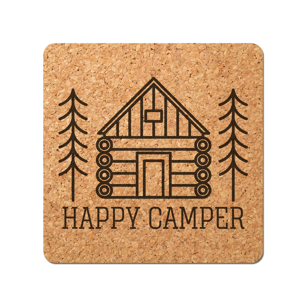 Happy Camper Cork Coaster