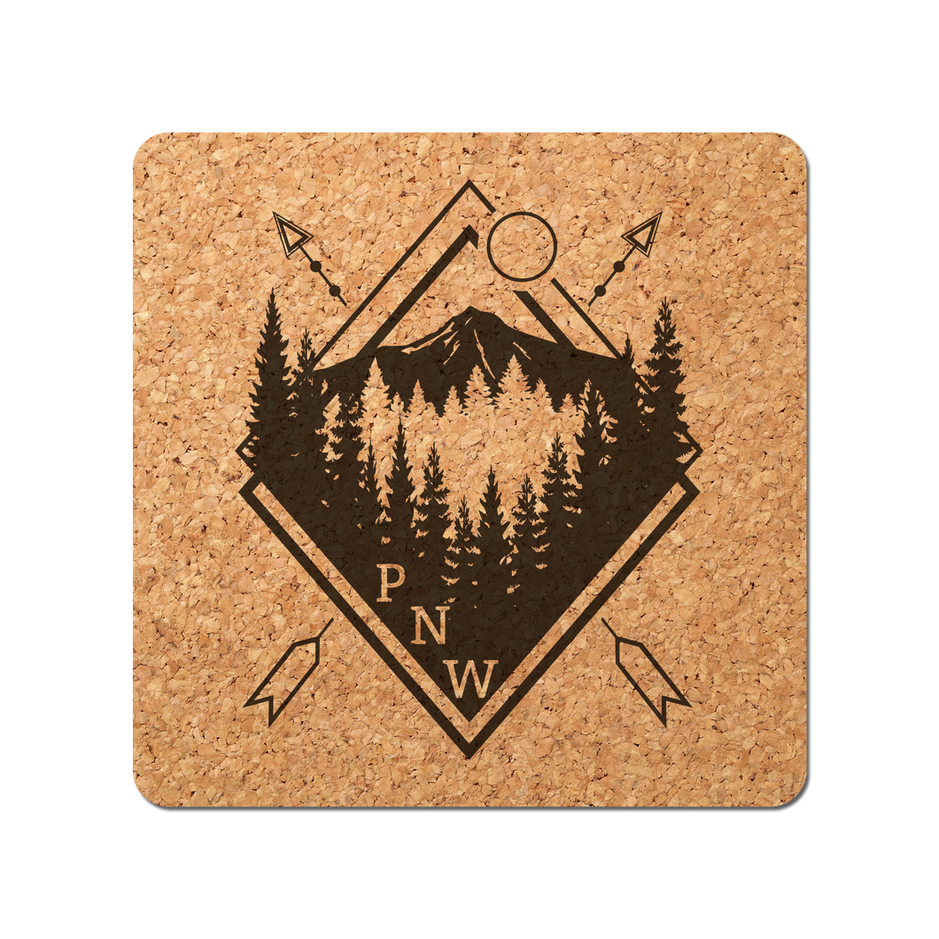 Pacific Northwest Badge Cork Coaster