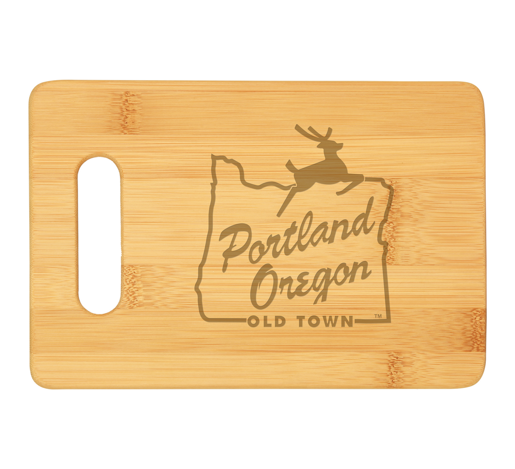 Portland Stag Sign Bamboo Cutting Board