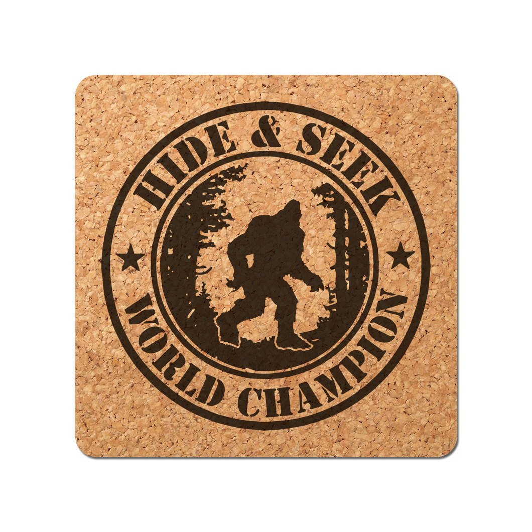 Hide & Seek World Champ Cork Coaster