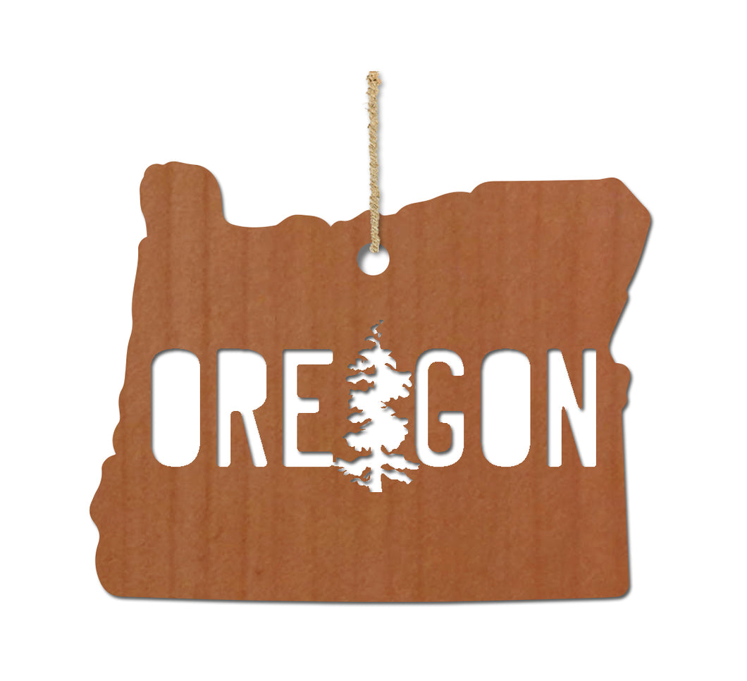 OR License Plate Wood Ornament
