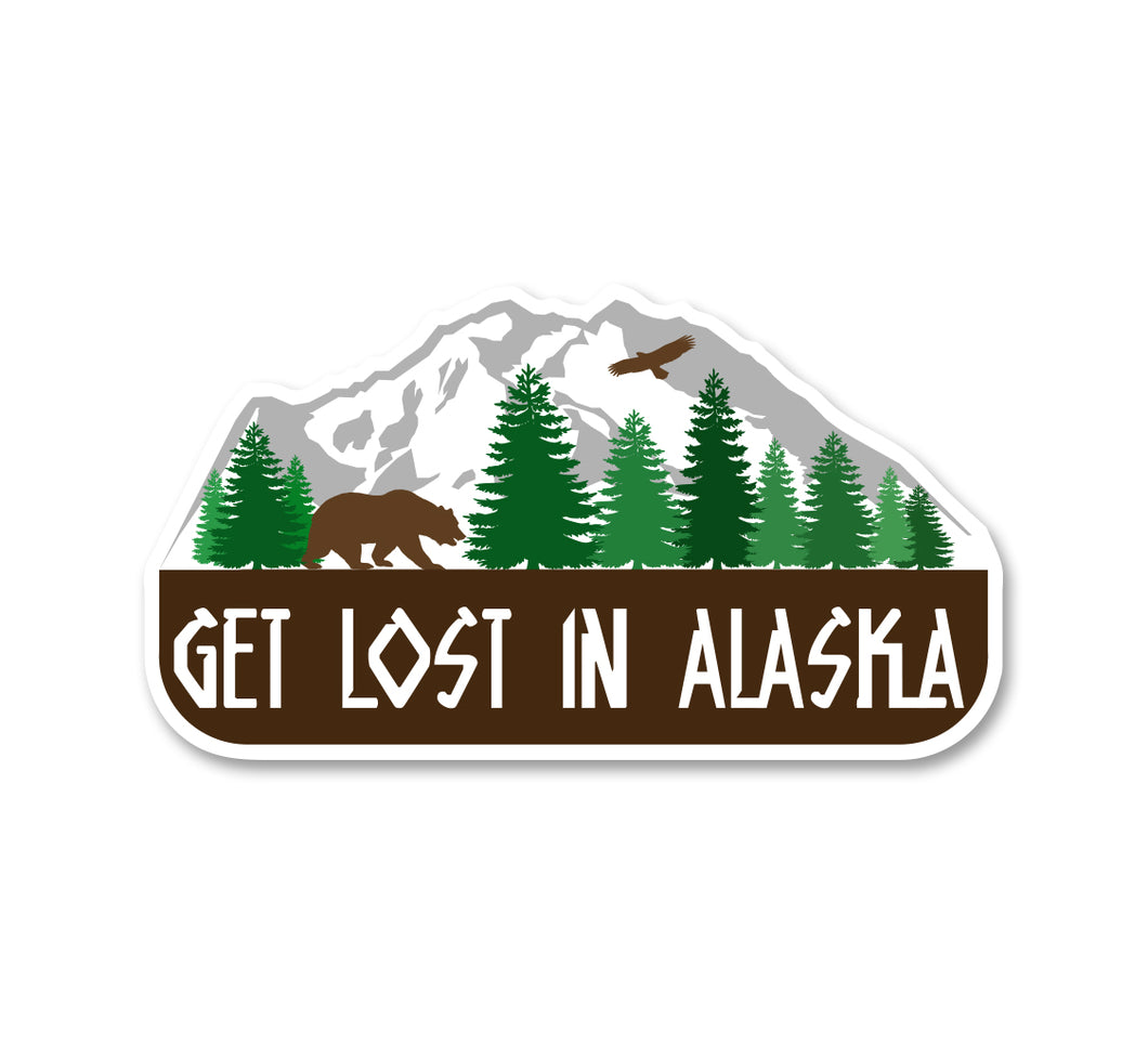 Get Lost in Alaska Sticker