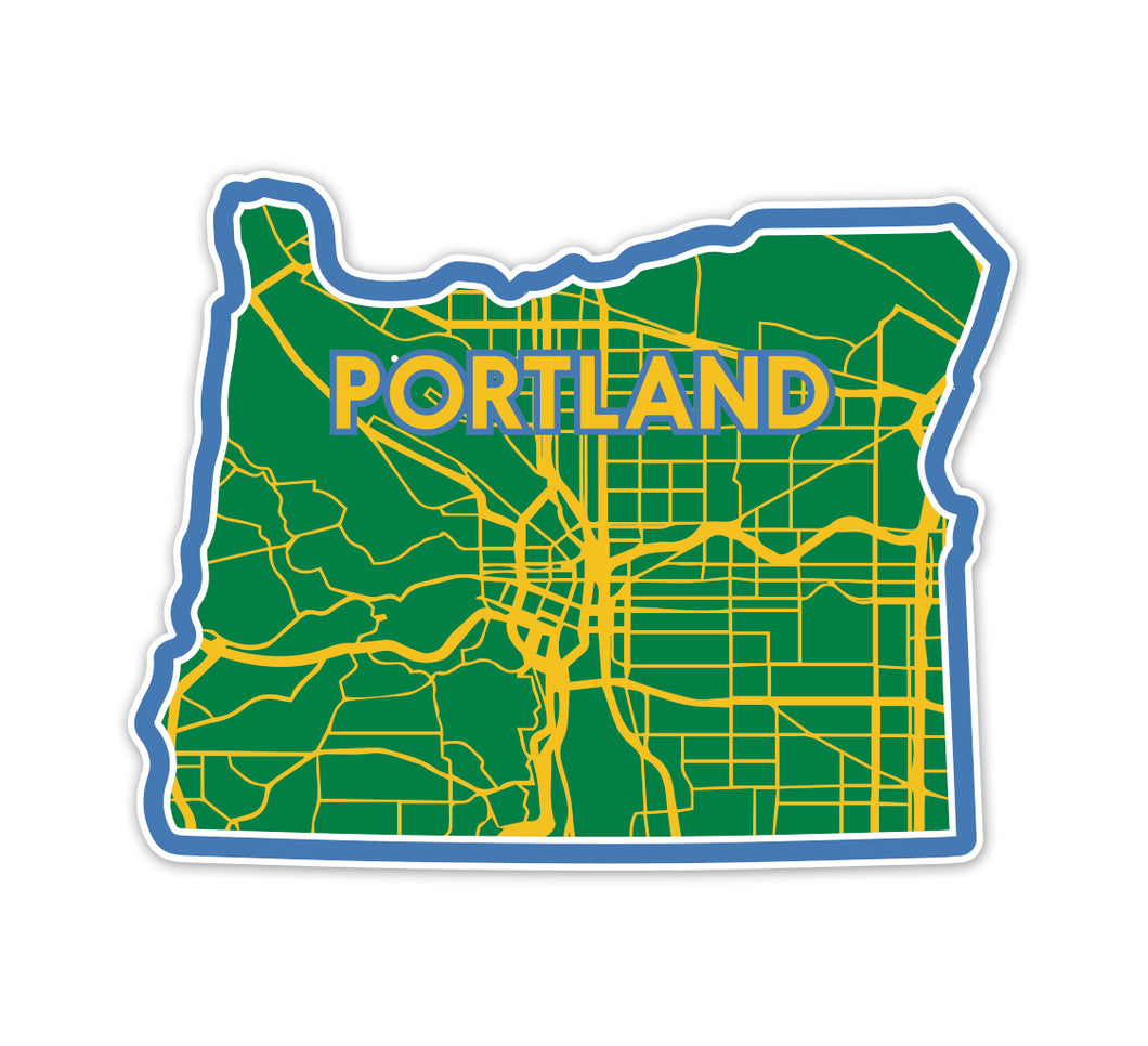 Portland City Map Vinyl Sticker