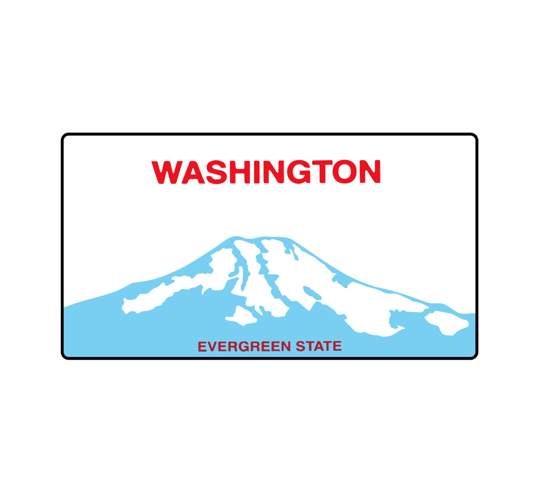 WA State License Plate Vinyl Sticker