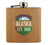 Load image into Gallery viewer, Alaska 1959 Patch Wood Flask
