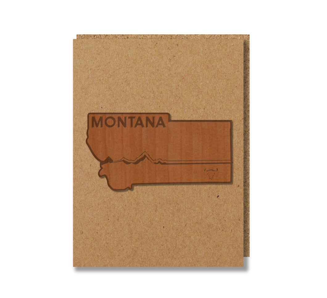 Montana State Plate Wood Card