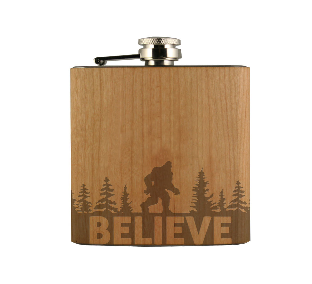 Believe in Bigfoot Flask