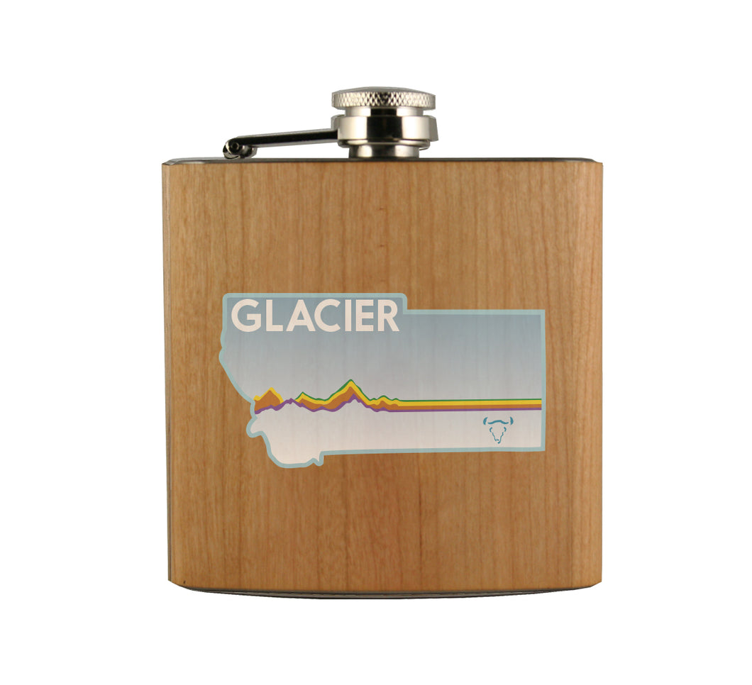 Glacier State Plate Flask