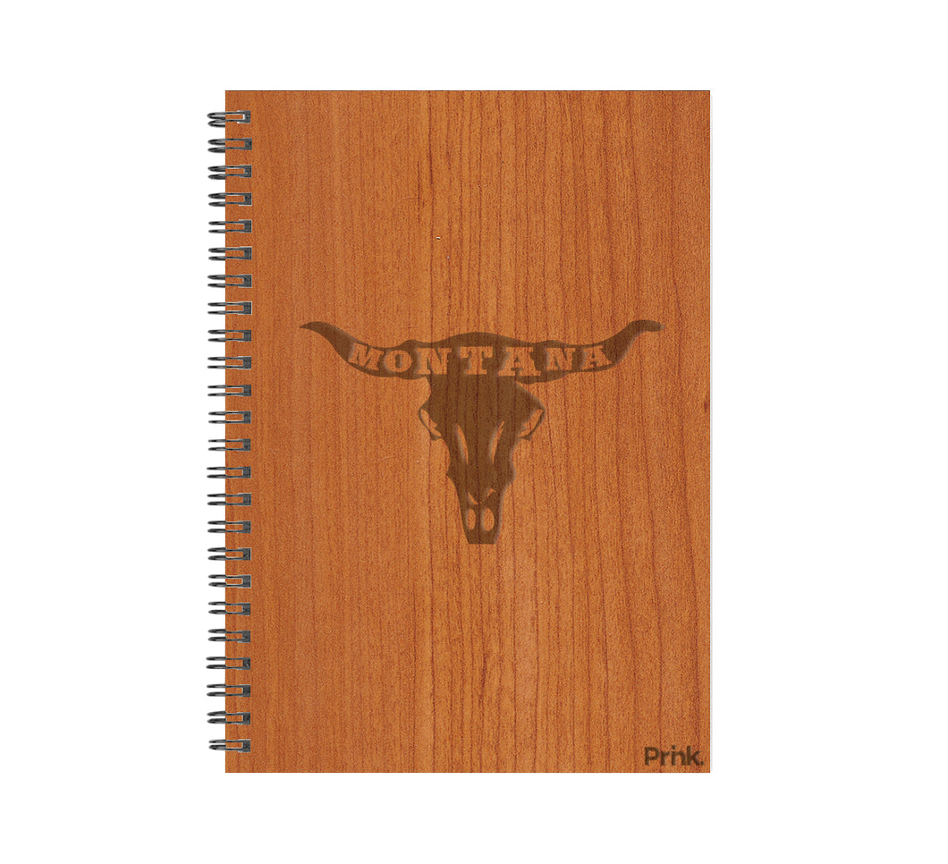 MT Cattle Skull Wood Journal