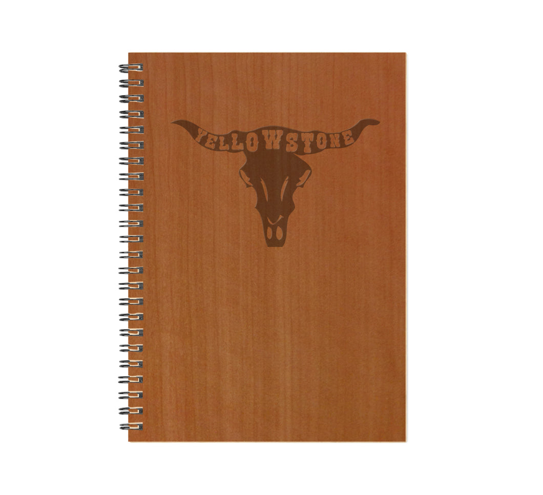 Yellowstone Cattle Skull Wood Journal