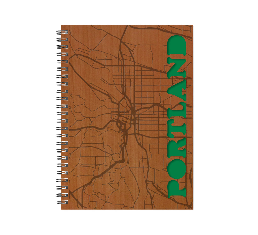 Portland City Map Wood Journal-Knockout