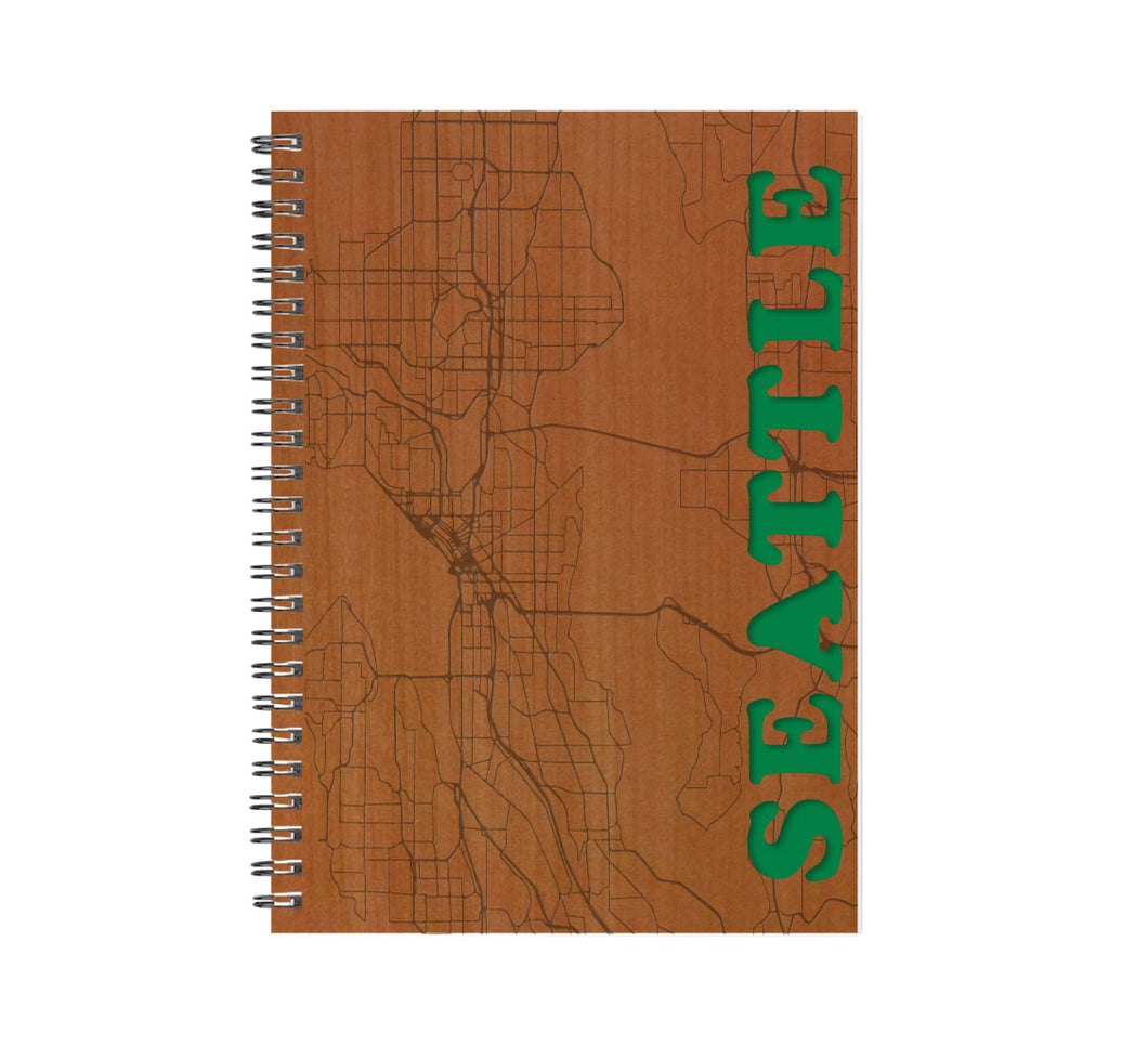 Seattle City Map Wood Journal