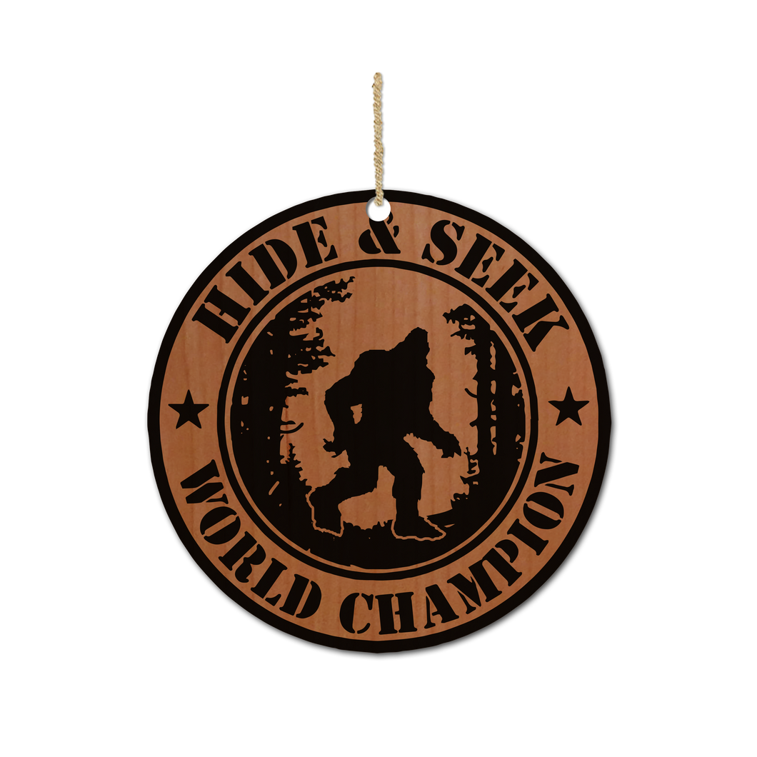 Hide and Seek World Champion Wood Ornament