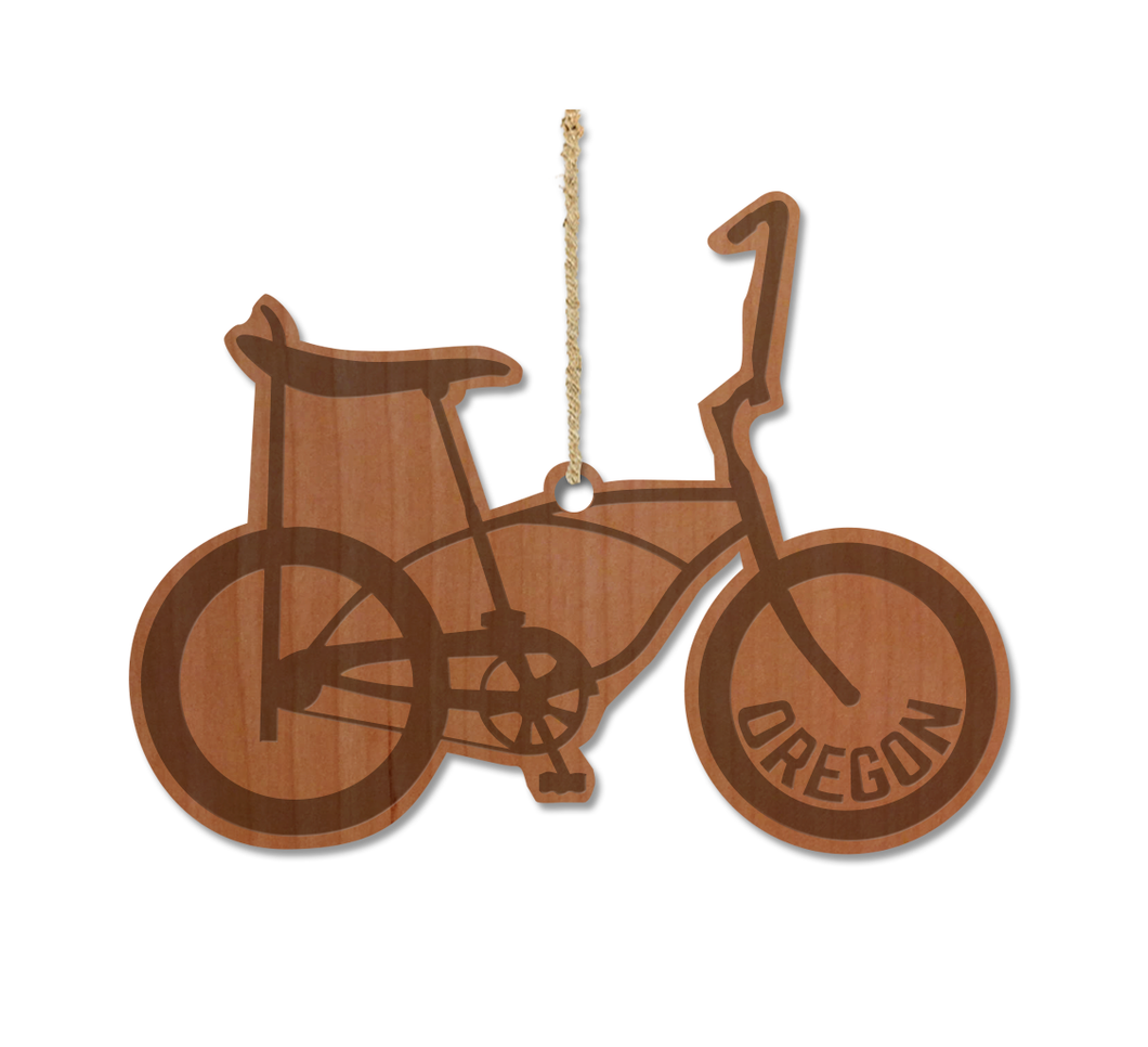 OR Banana Bike Wood Ornament