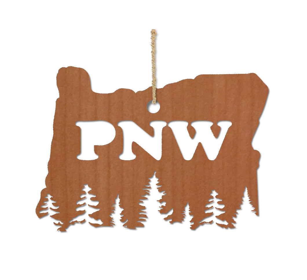 Pacific Northwest Treeline Wood Ornament