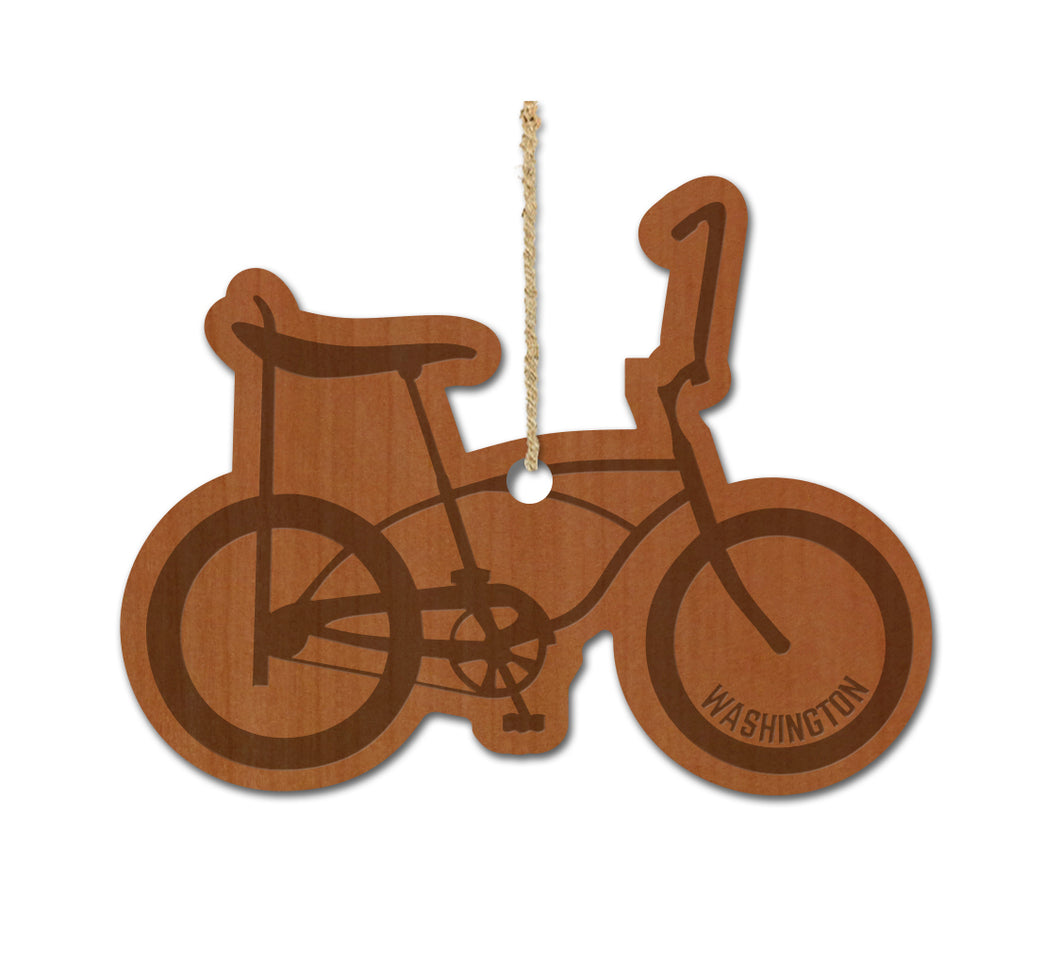 WA Banana Bike Wood Ornament