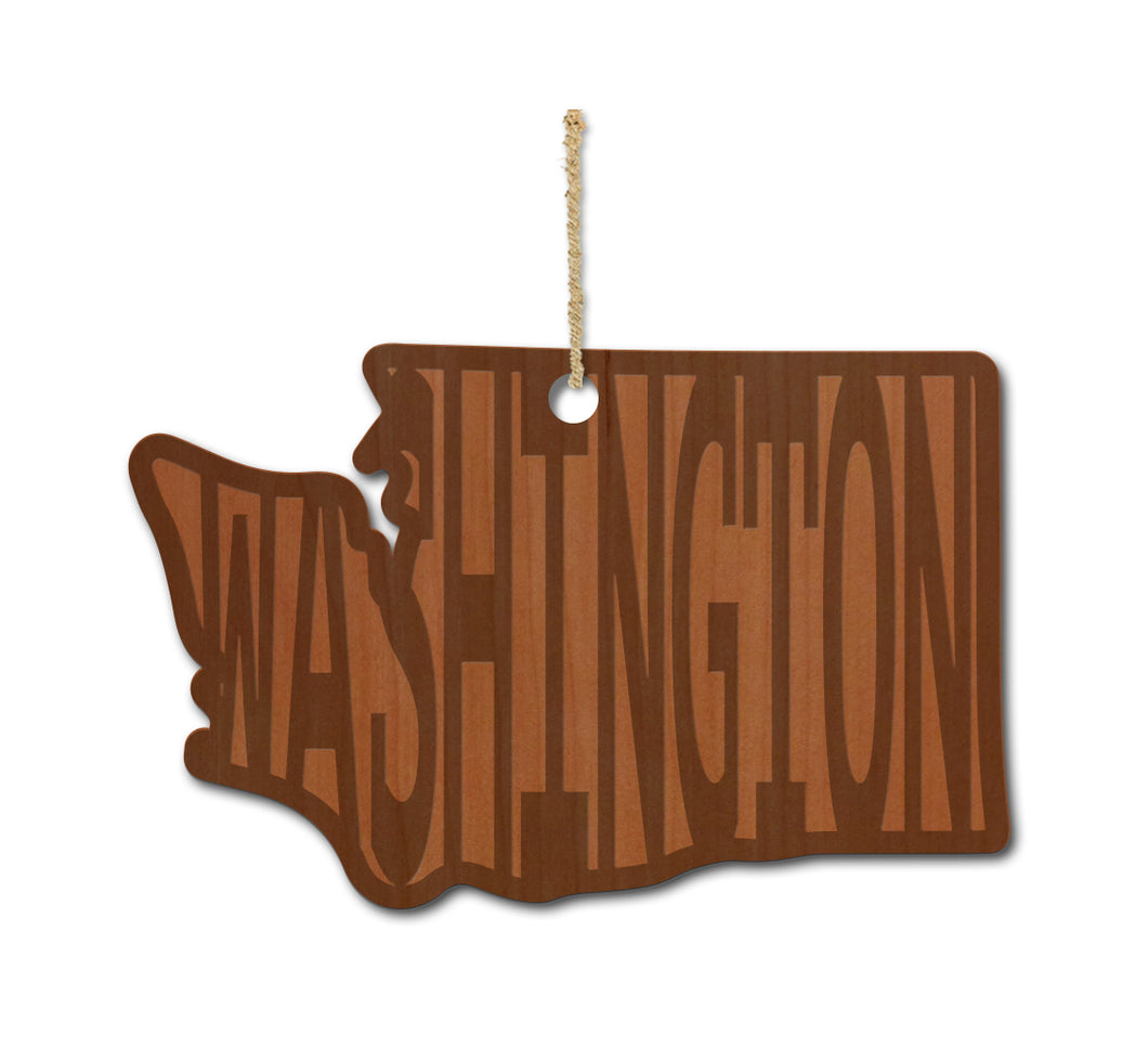 Washington in WA Wood Ornament