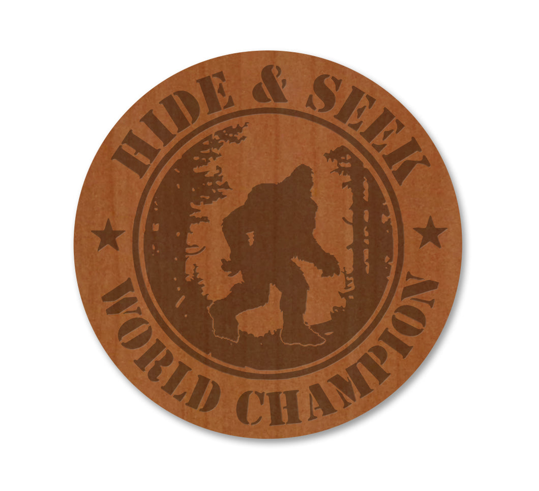 Hide and Seek World Champion Wood Magnet