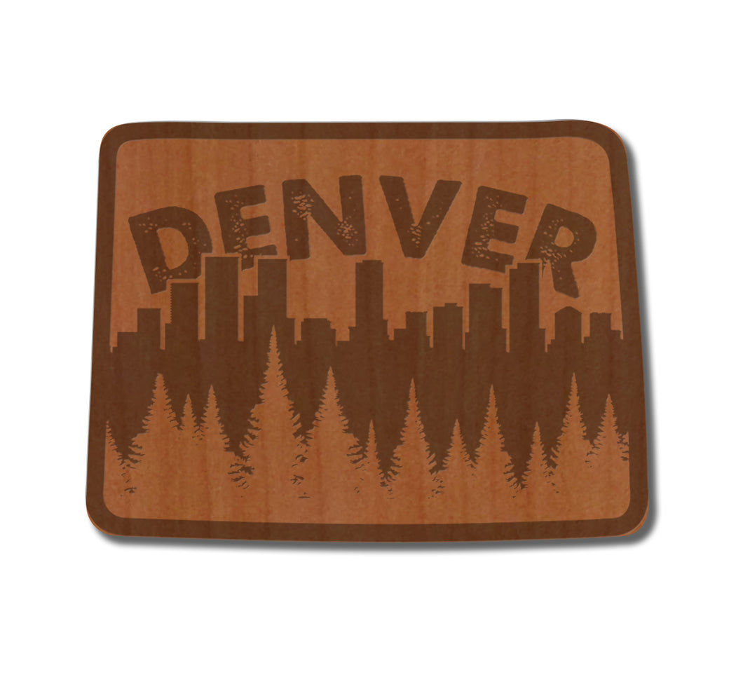 Denver Skyline Wood Sticker