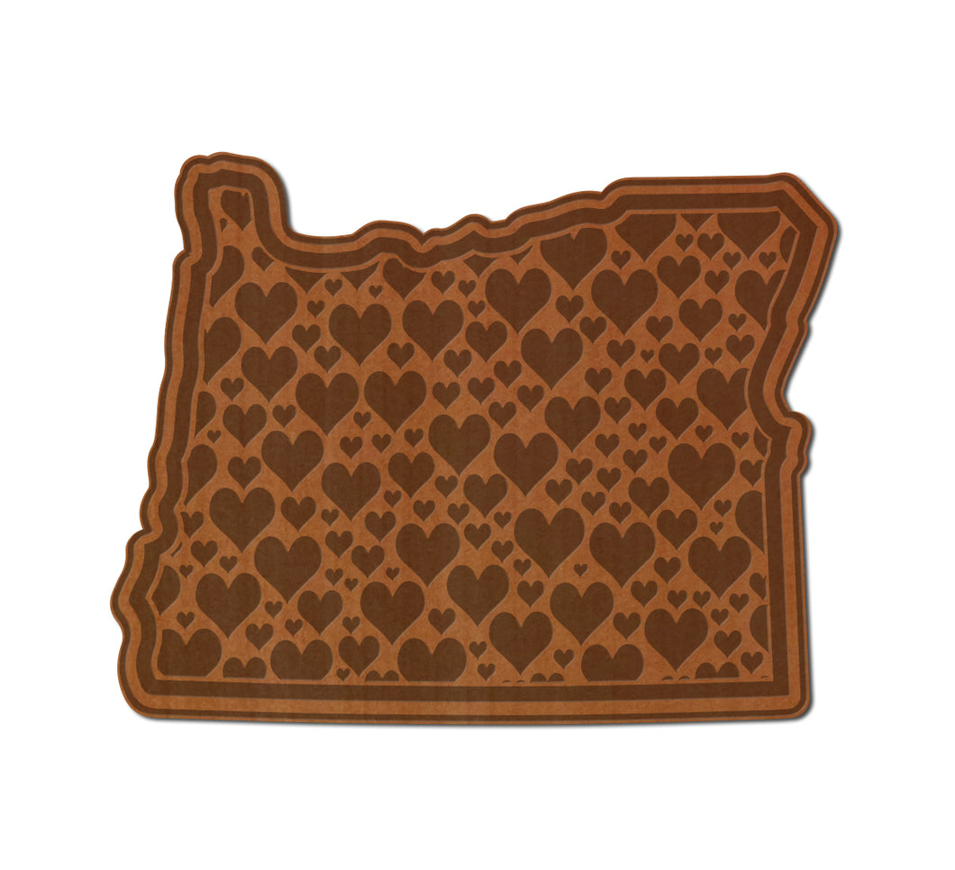 OR Hearts Wood Magnet
