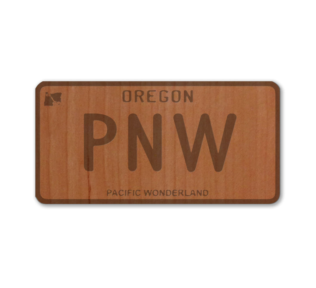Pacific Northwest  State License Plate Wood Magnet