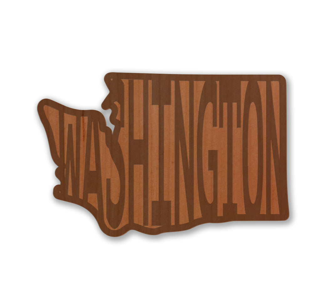Washington in WA Wood Sticker