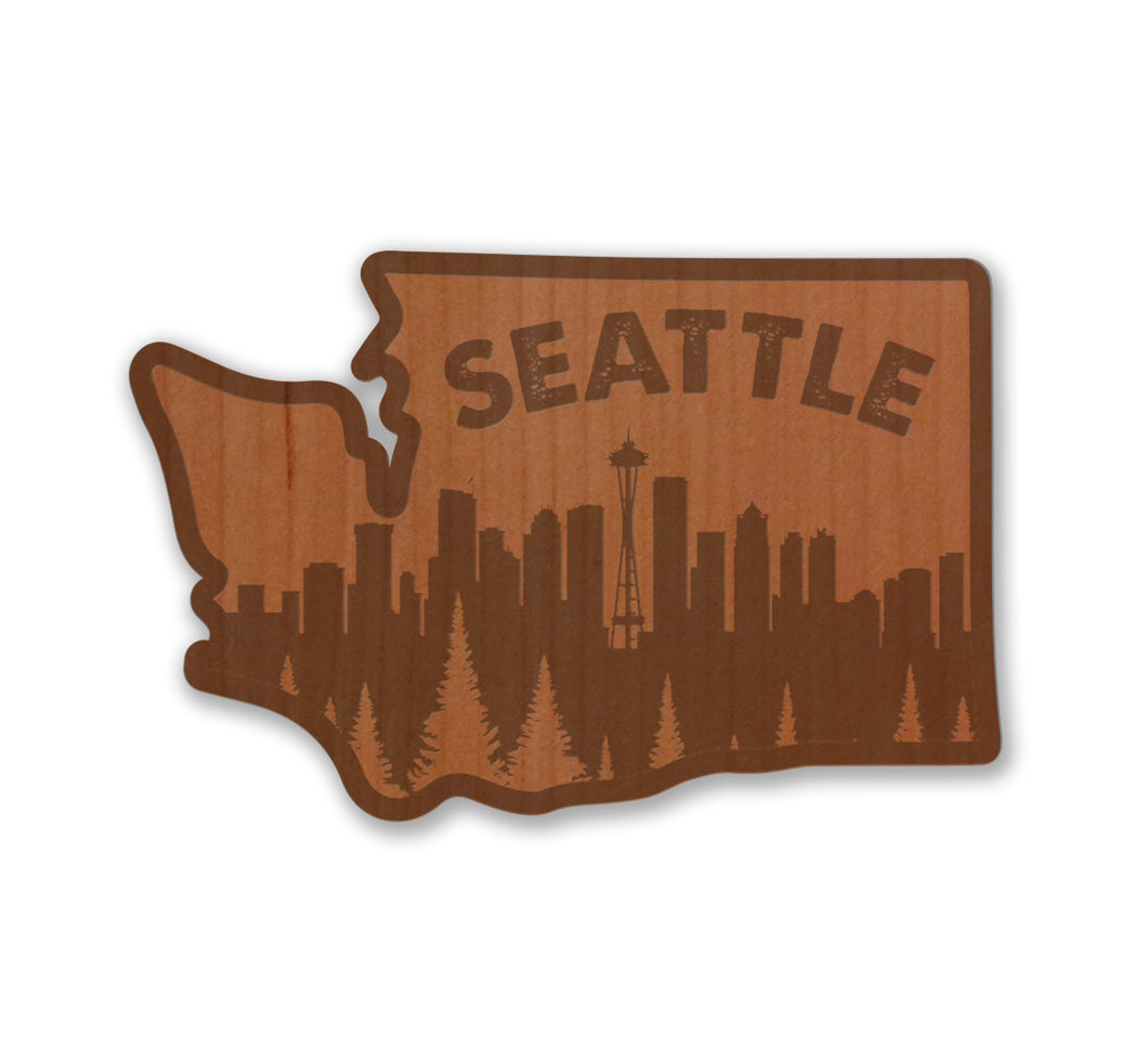 Seattle Skyline Wood Sticker
