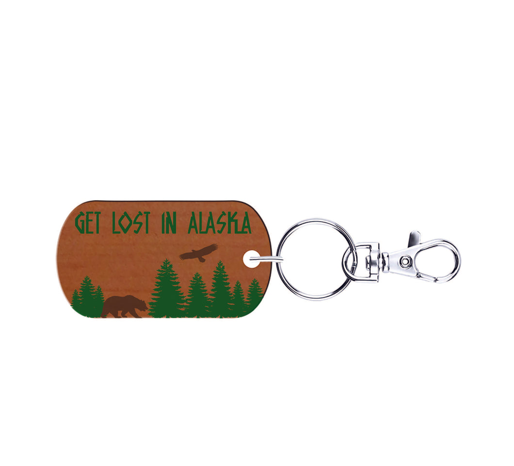 Get Lost in Alaska Keychain